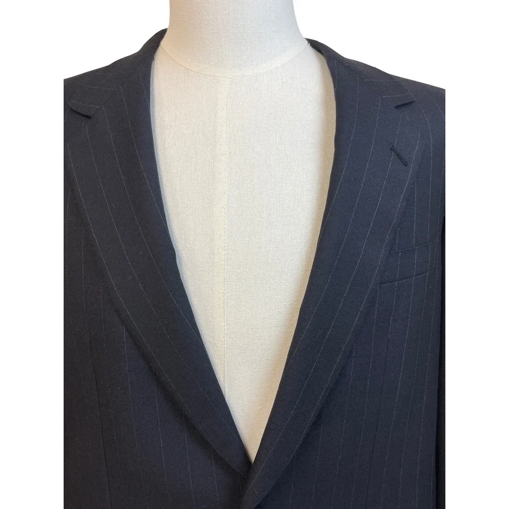 BRIONI Blazer Sport Coat 40L Blue‎ Pinstripe Wool Italy Luxury Professional